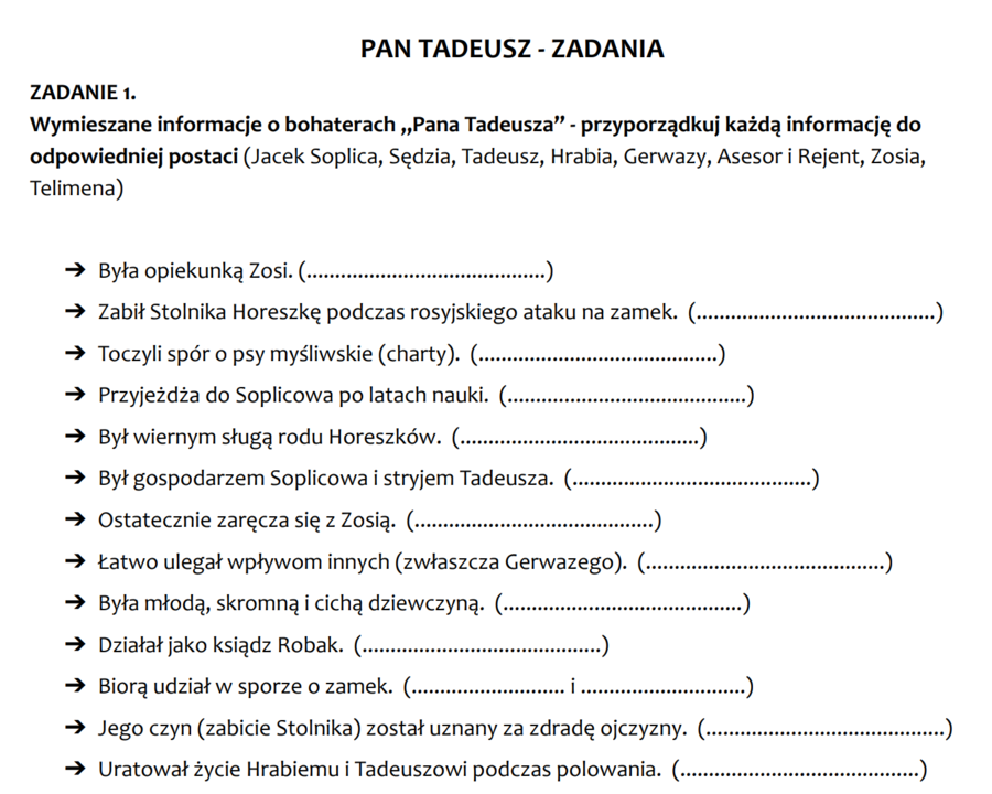"Pan Tadeusz" dla opornych – szybka powtórka przed E8