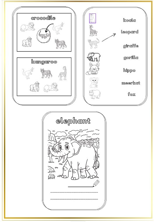 Animals - kolorowanka i ćwiczenia, 26 stron