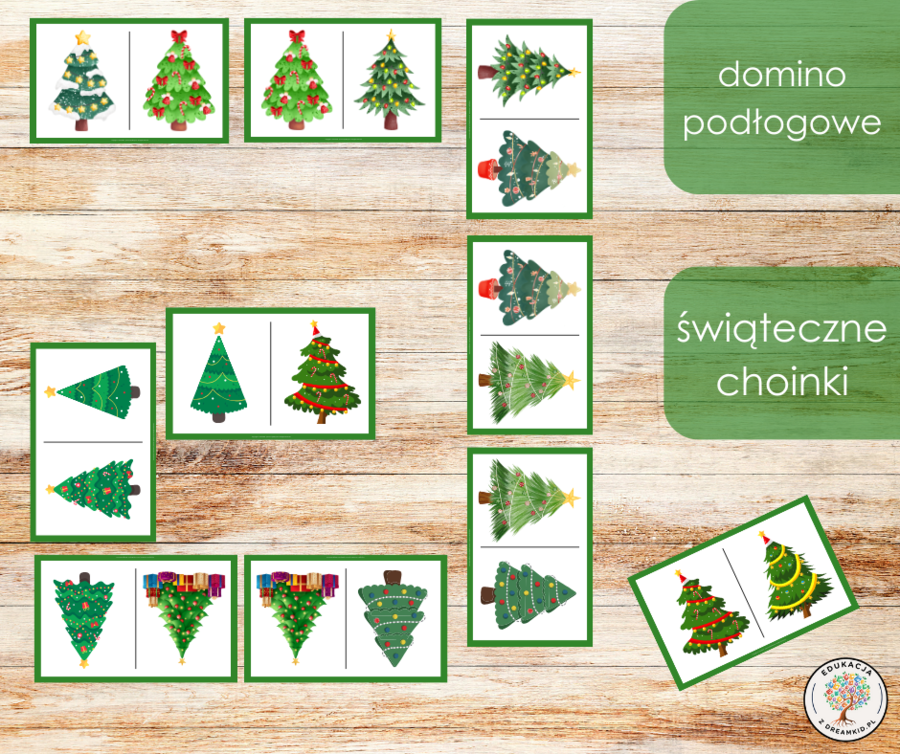 Domino podłogowe -świąteczne choinki