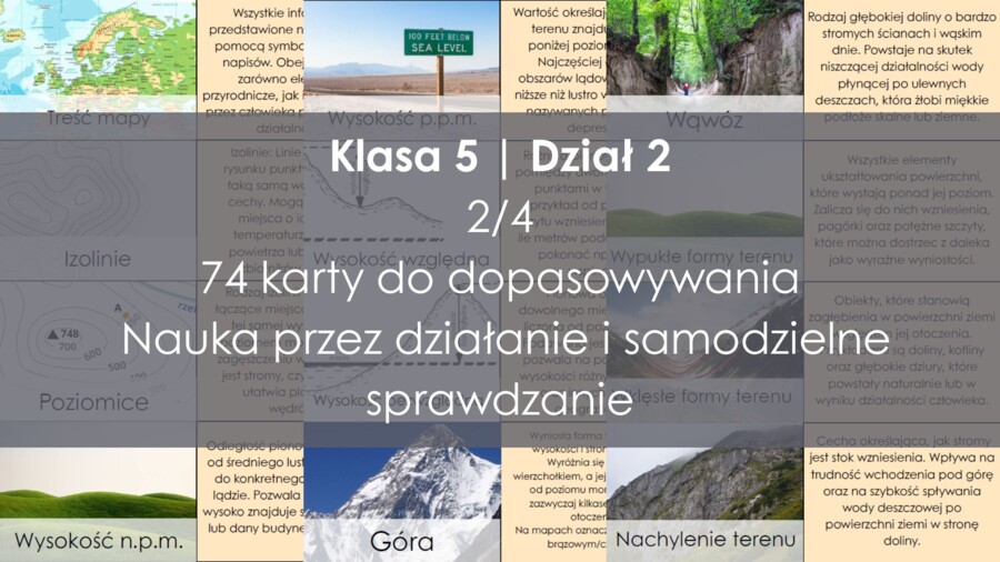 Dopasowywanka geograficzna – klasa 5 | dział 2 (Nowa Era)