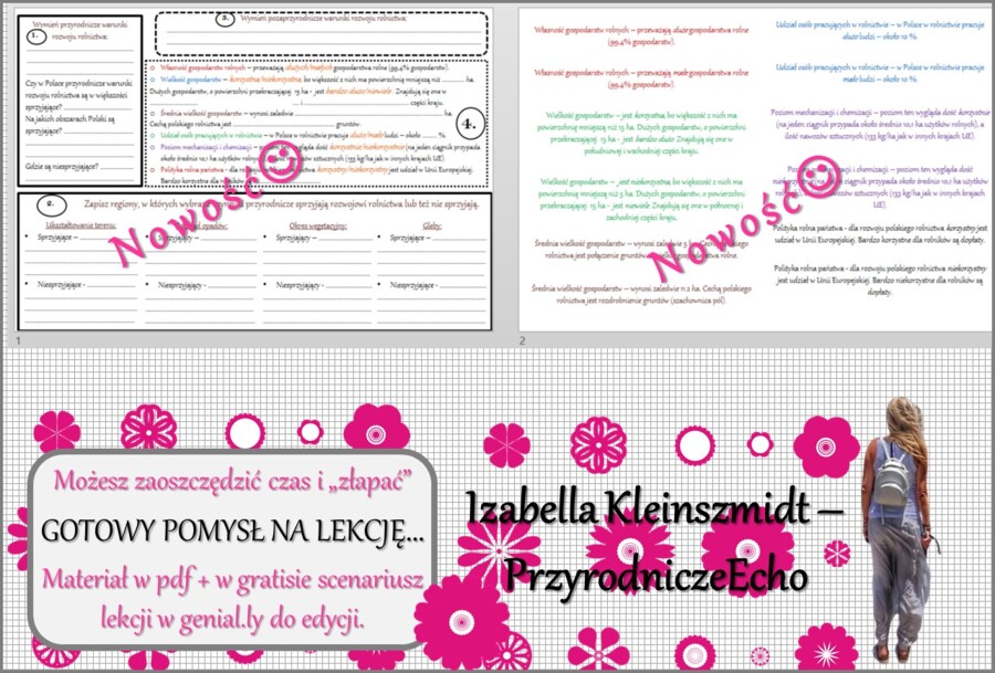 Pomysł na lekcję/karta pracy/stacje zadaniowe/notatki/ materiał do lekcji do tematu „Warunki rozwoju rolnictwa” w pdf. W gratisie niekomercyjny scenariusz lekcji/pomysł na lekcję w programie genial.ly do edycji. Geografia 7. Dział „Rolnictwo i przemysł P