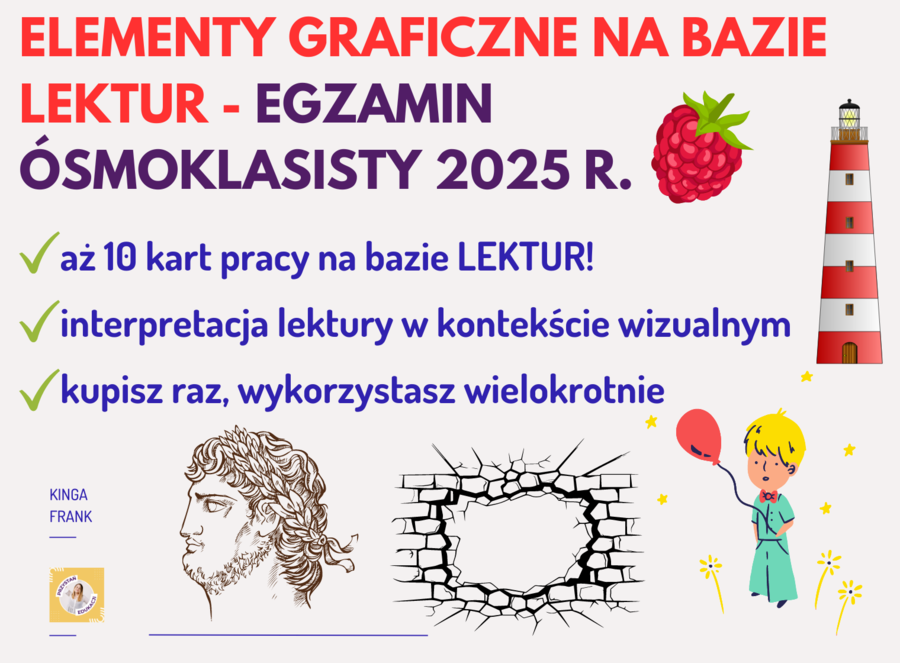 Graficzne zadania egzaminacyjne z LEKTUR - Idealne narzędzie do nauki i powtórek! 🎯