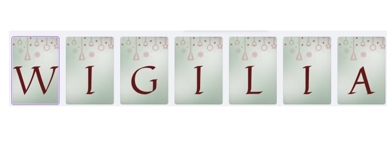 WIGILIA- NAPIS NA GAZETKĘ