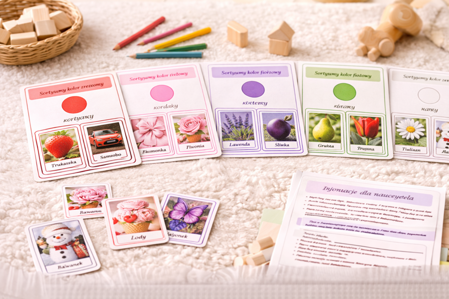 Jagodowe kolory – karty do segregowania