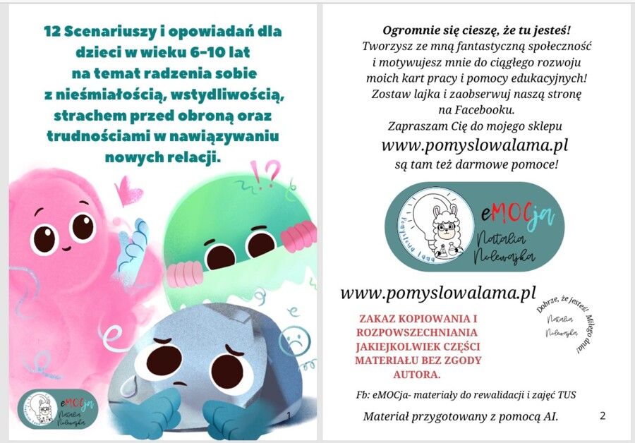 Scenariusze d 6-10 lat nt. radzenia sobie z nieśmiałością, wstydliwością, strachem