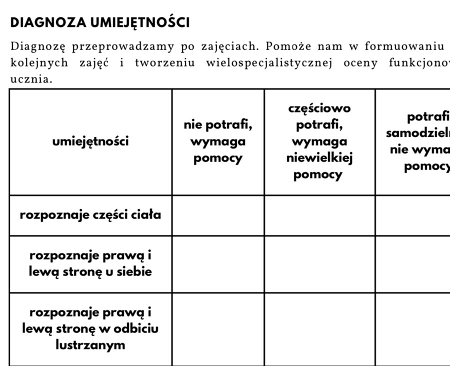 Scenariusz zajęć - Poznaję swoje ciało