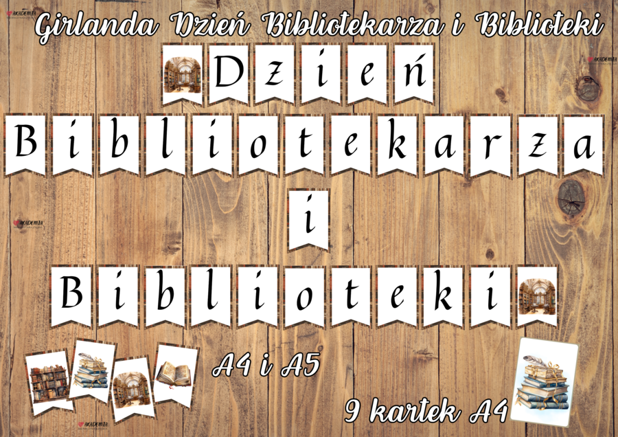 GIRLANDA "DZIEŃ BIBLIOTEKARZA I BIBLIOTEKI"