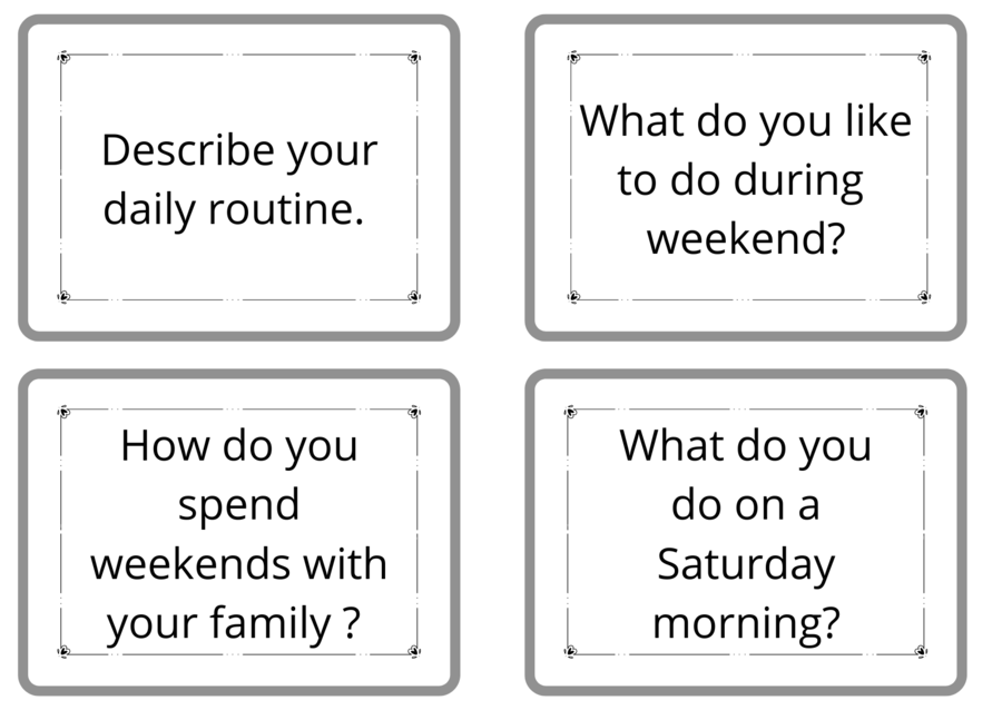Present Simple&Present Continuous Speaking Cards