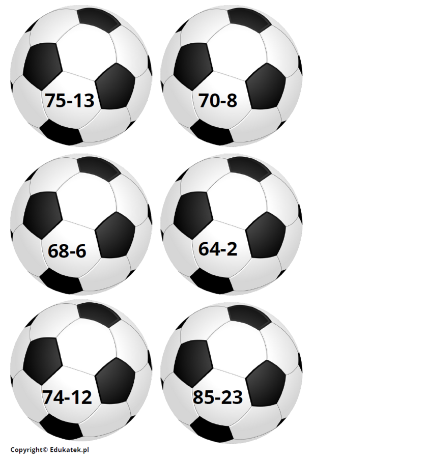 Piłkarska zabawa matematyczna – doskonalenie dodawania i odejmowania