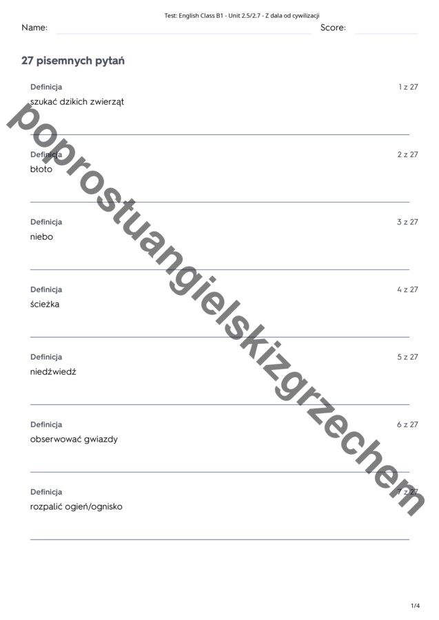 English Class B1 – Unit 2 – testy