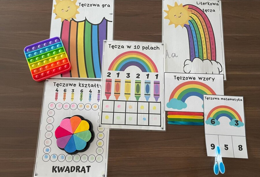 Tęcza - kreatywne zadania dla przedszkolaków do samodzielnego druku