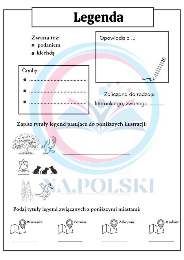 Legenda - karta pracy
