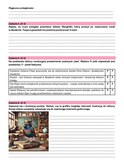 Zestaw lekturowy "Akademia Pana Kleksa"
