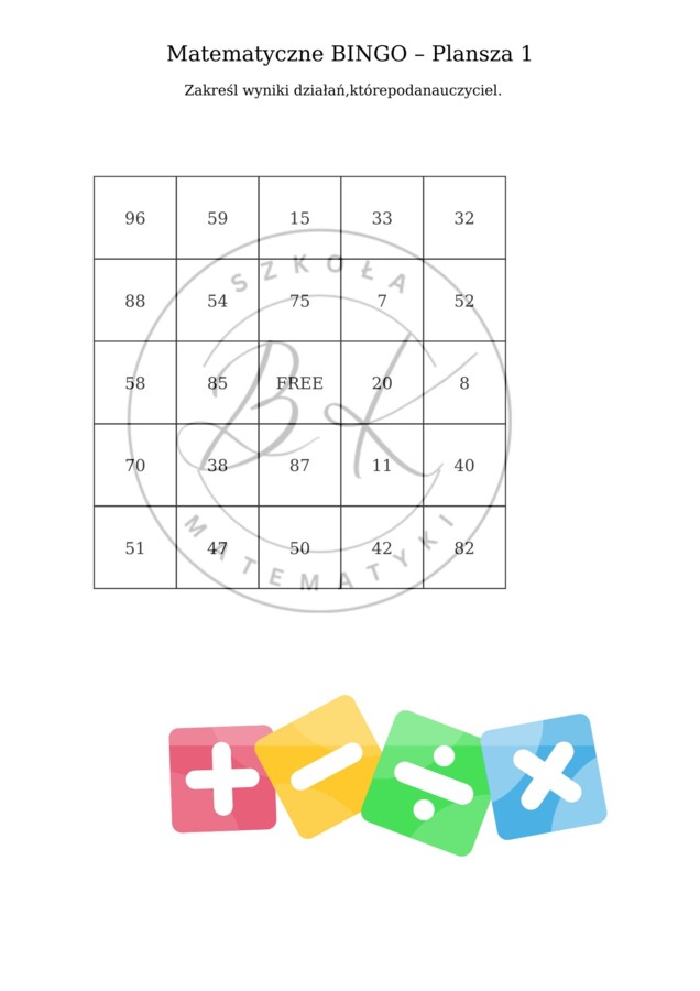 Bingo matematyczne