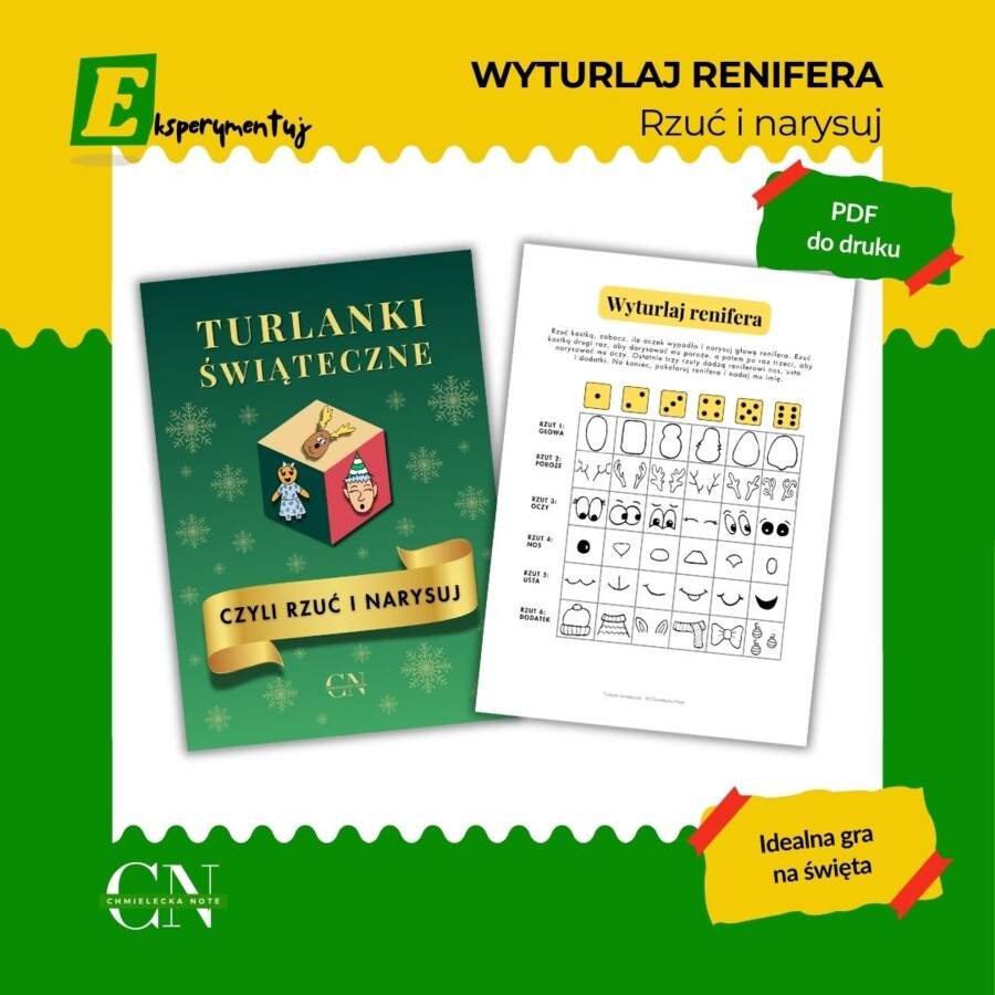 Wyturlaj renifera - kreatywna gra bożonarodzeniowa dla dzieci i rodziny