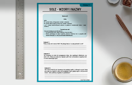 Chemia. Klasa 8. Karta pracy. Sole - wzory i nazwy.