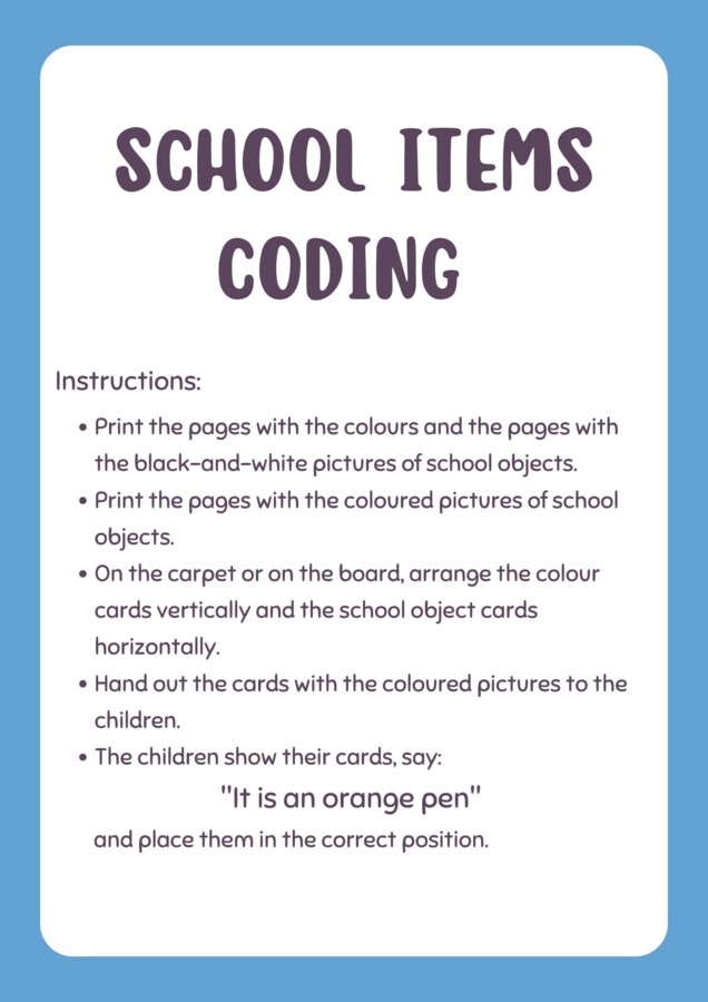 School Items. Coding. Kids Can 1