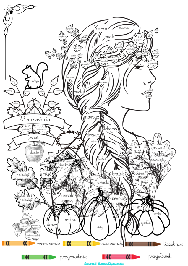 Jesień z częściami mowy