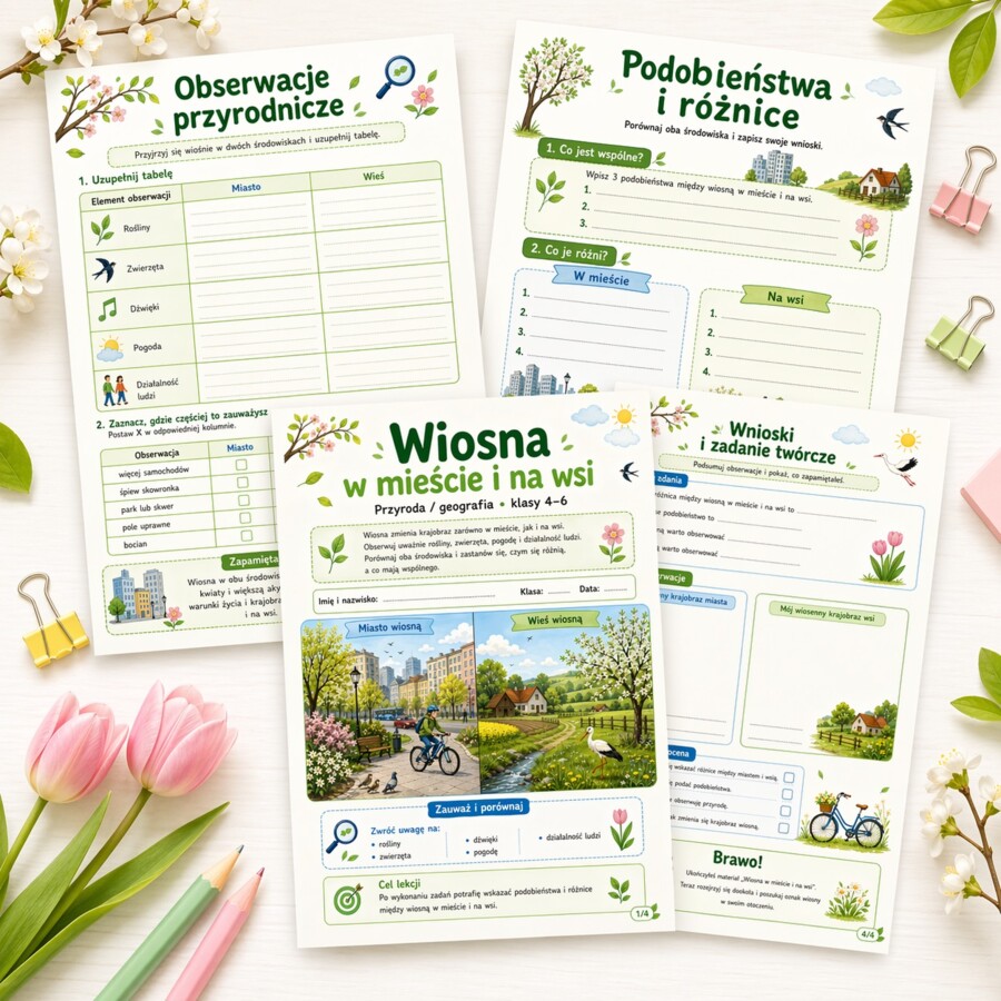 Wiosna w mieście i na wsi