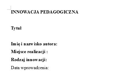 Innowacja wzór