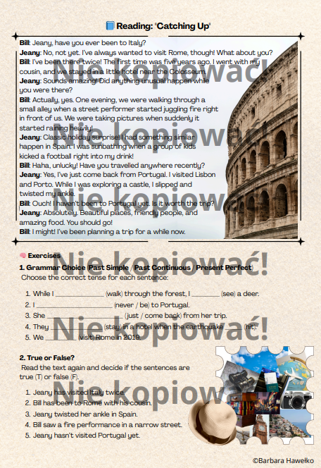 Catching Up Karta Pracy