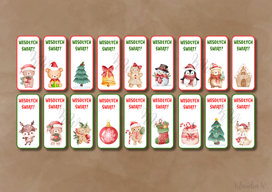 Świąteczne zakładki z miejscem na cukierka