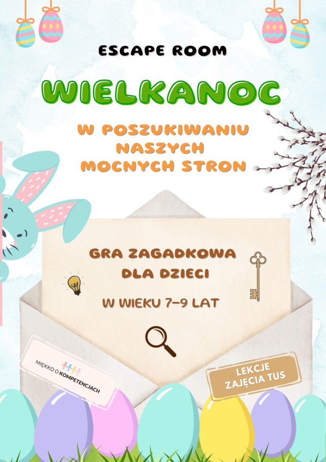Escape room. Wielkanoc. W poszukiwaniu naszych mocnych stron. Gra zagadkowa dla dzieci w wieku 7-9 lat