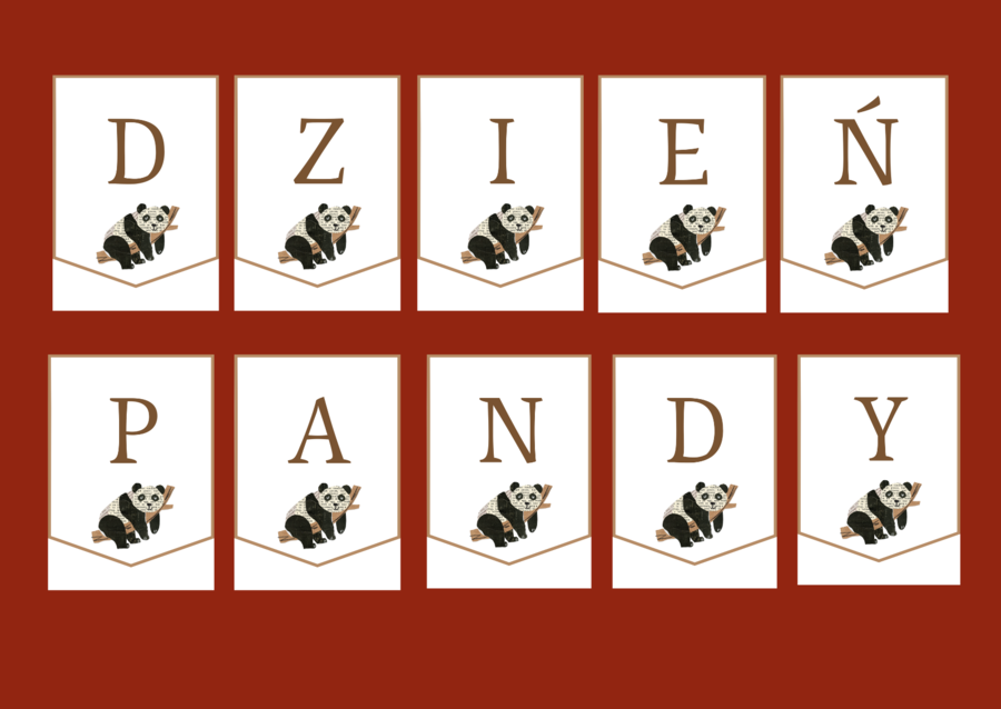 DZIEŃ PANDY – girlanda – napis – gazetka – wersja 4