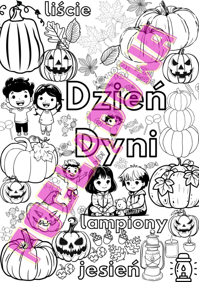 DZIEŃ DYNI - KOLOROWANKA XXL kolorowe dynie