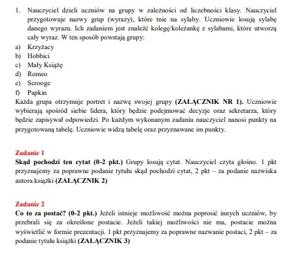 Czy znasz te lektury? Konkurs klasowy