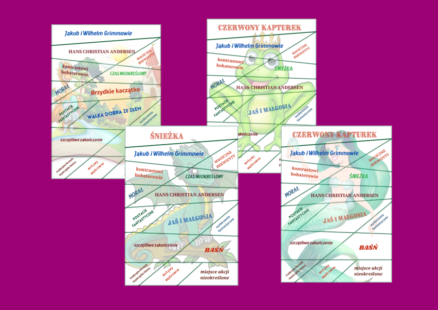 BAŚNIE - puzzle - 4 wersje