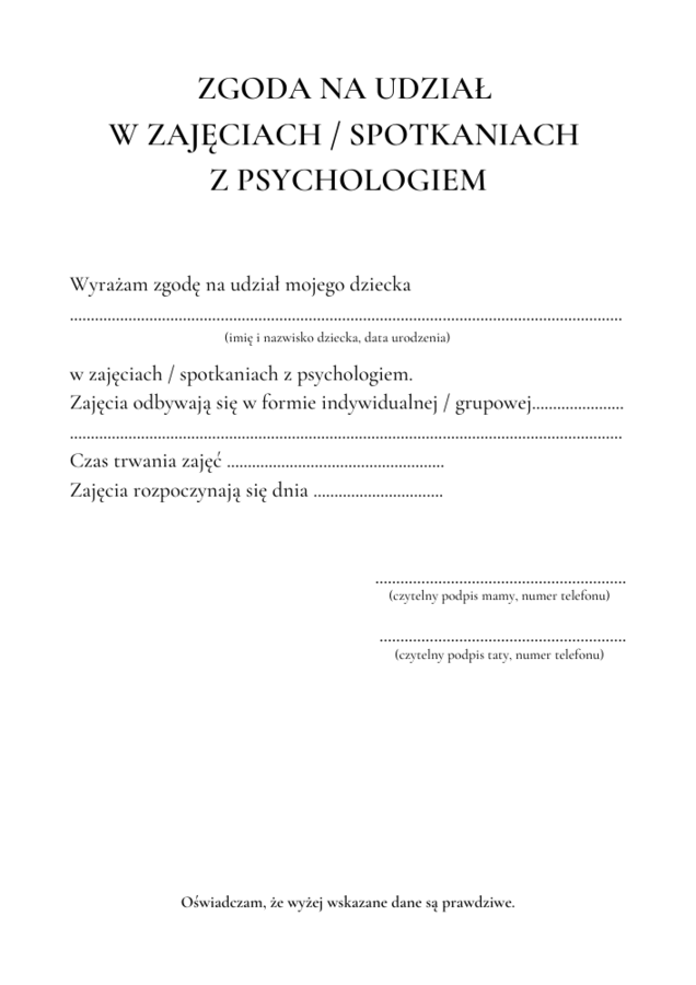 Teczka psychologa - DOKUMENTACJA