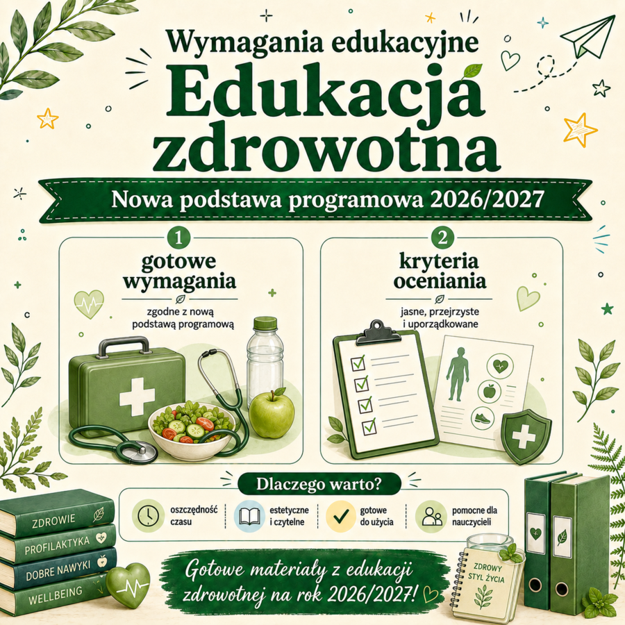 Wymagania edukacyjne  z Edukacji zdrowotnej klasy 4-8. Kompas Jutra 2026.
