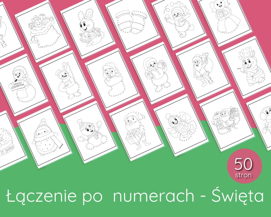 Łączenie po Numerach w zakresie do 50 – Świąteczna Edycja - 50 stron 