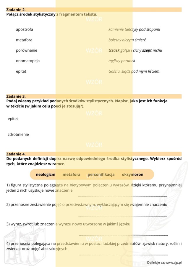Test - środki stylistyczne
