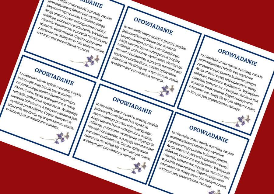 OPOWIADANIE - epika – cechy – wklejka