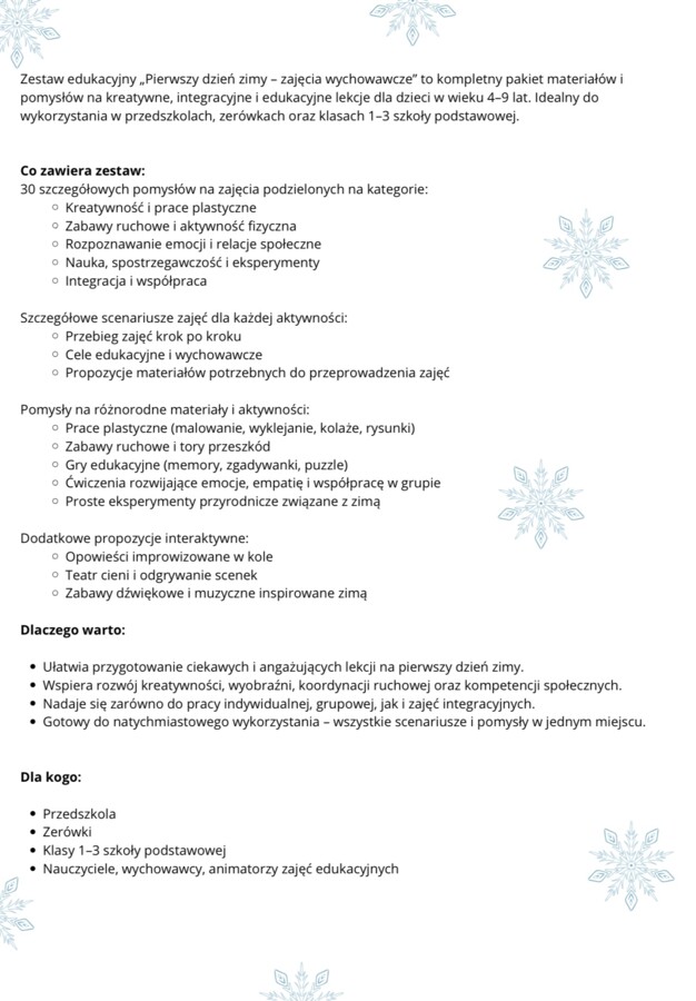 30 pomysłów na lekcję wychowawczą-ZIMA❄️