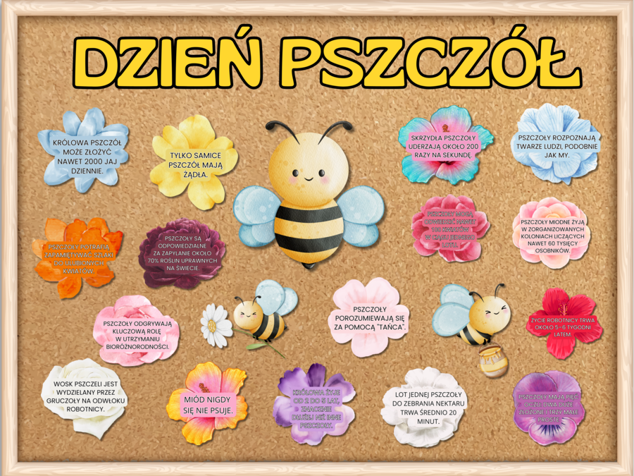 GOTOWA GAZETKA NA DZIEŃ PSZCZÓŁ – DEKORACJA EDUKACYJNA DO DRUKU - grafika XL