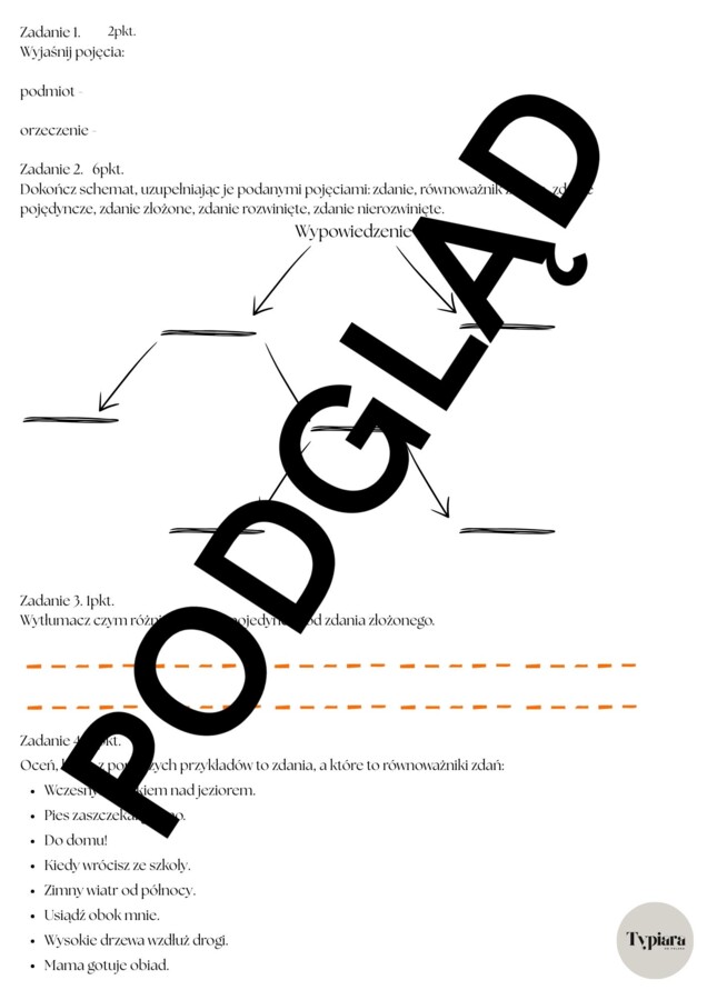Lekcja ciszy - powtórzenie składni