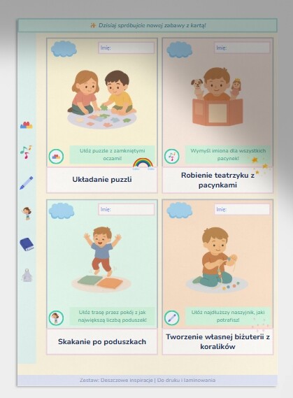 Karty Obrazkowe: "Deszczowe inspiracje"