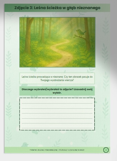 Materiały ilustracyjne – „Które zdjęcie pasuje do wiersza?”. Zdjęcia lasów/ścieżki