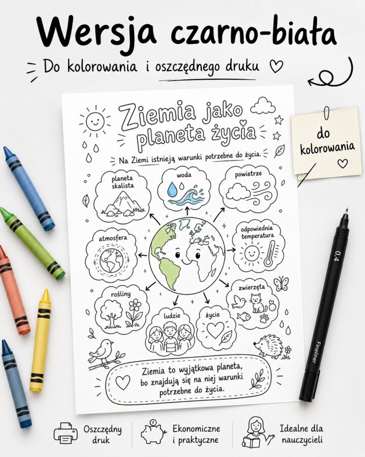 Notatka graficzna. Ziemia jako planeta życia