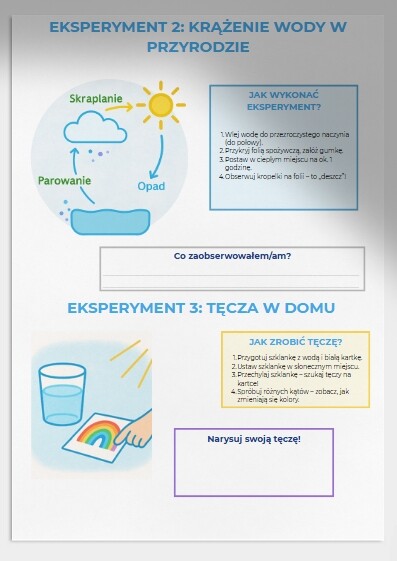 Zestaw kart pracy „Eksperymenty z wodą i pogodą”
