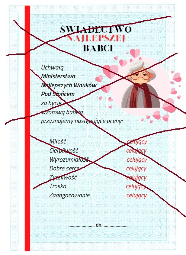 Dzień babci i dziadka świadectwa