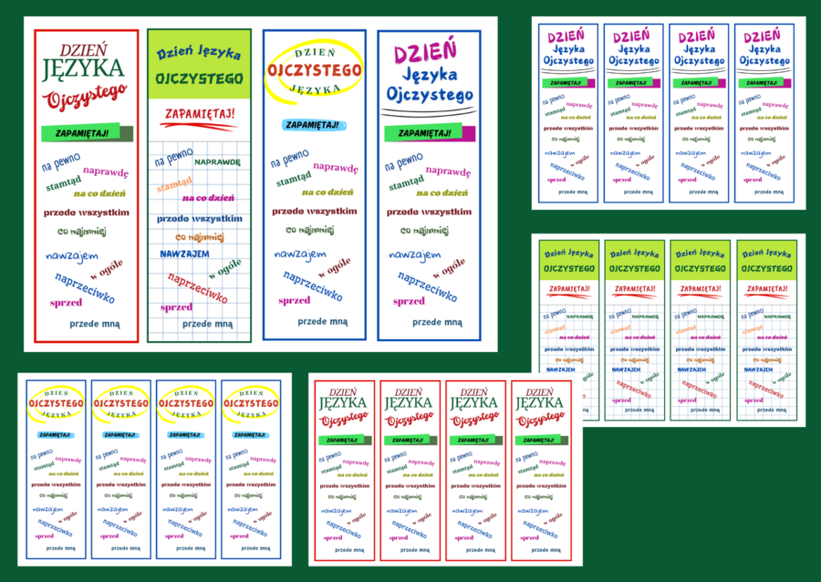DZIEŃ JĘZYKA OJCZYSTEGO – zakładki do książek – zakładka – wersja 3