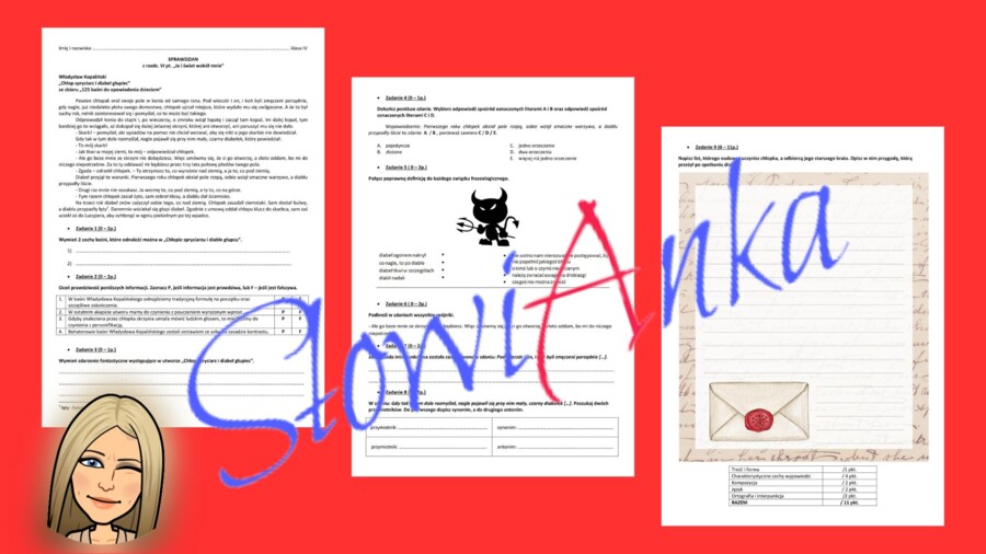 Sprawdzian z rozdz. VI pt. „Ja i świat wyobraźni” do podręcznika wydawnictwa WSiP „Zamieńmy słowo” dla klasy 4