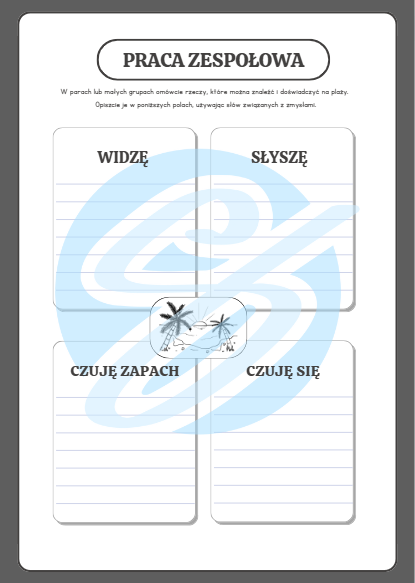 Praca zespołowa - Karta pracy na zajęcia wychowawcze i integracyjne