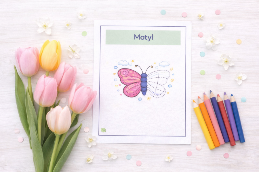 Wiosenne obrazki do dokończenia – karta pracy