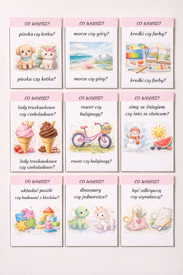 Karty wyboru „Co wolisz?”