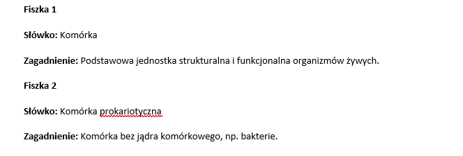 Fiszki- biologia komórek